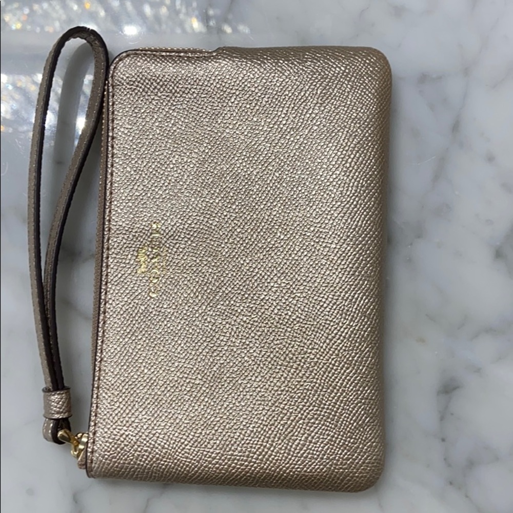 Champagne Coach Wristlet